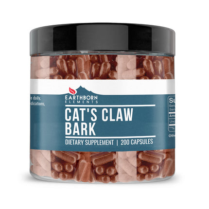 Earthborn Elements Cat's Claw Bark 200 Capsules, Pure & Undiluted, No Additives