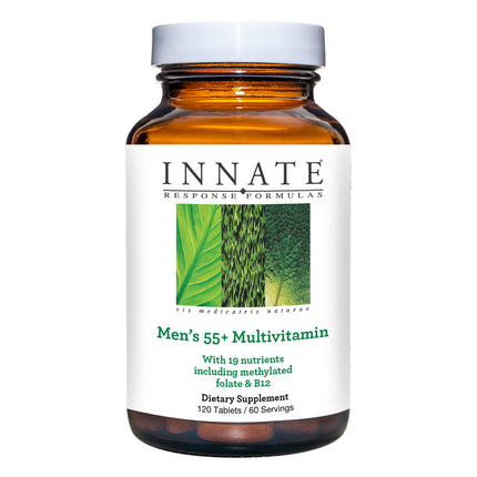 INNATE Response Formulas Mens Multivitamins 55+, Daily Multivitamin For Men Over 50, with Vitamin C, B12, D3, Choline & Methylfolate, Vegetarian, Non-GMO, Gluten-Free - 120 Tablets (60 Servings)