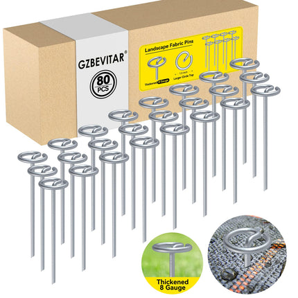 GZBEVITAR Landscape Fabric Stakes, 8 Gauge Circle Top Landscape Pins