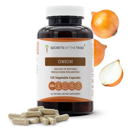 Secrets of the Tribe Onion 120 Capsules, Made with Vegetable Capsules and Onion (Allium Cepa) Dried Bulb (120 Capsules)