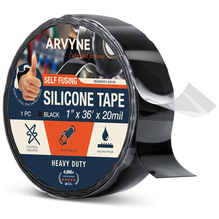 arvyne Self Fusing Silicone Tape 1" x 36' - Rubber Emergency Repair Tape