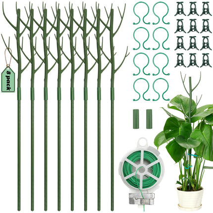 8 Pack Monstera Plant Support Stakes, Detachable Twig Plant Support