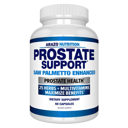Arazo Nutrition Prostate Supplement - Saw Palmetto + 25 Herbs - Reduce Frequent Urination, Reduce Hair Loss, Support Stamina – Single Homeopathic Herbal Extract Health Supplements - Capsule or Pill