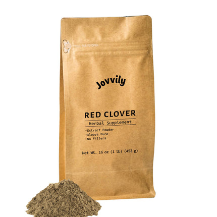 Jovvily Red Clover Herb Powder - 1 lb - Always Pure - No Fillers Or Additives - Herbal Supplement Powder