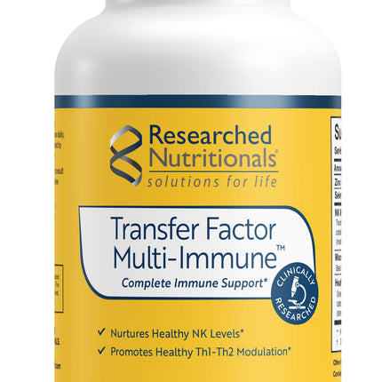 Transfer Factor Multi-Immune Support Supplement - Clinically Researched Immune Support Formula with Colostrum, Mushrooms, Green Tea, and IP-6 - Promotes Healthy NK Cell & T-Cell Function, 90 Capsules