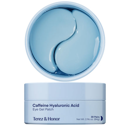 TEREZ & HONOR Caffeine Under Eye Patches - 60 Korean Hydrogel Eye Masks for Puffy Eyes & Dark Circles with Hyaluronic Acid & Niacinamide - Undereye Hydrating & Cooling, Vegan, Fragrance-Free