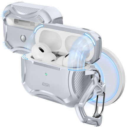 ESR for AirPods Pro 2nd Generation Case, Compatible with Airpods Pro Case 2nd/1st Gen (2023/2022/2019), Compatible with MagSafe, Powerful Drop Protection, Magnetic Lid,Gray