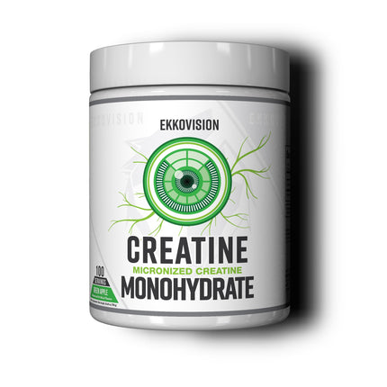 Ekkovision Creatine Monohydrate Powder, Micronized, Green Apple, Pre Workout & Post Workout Supplement for Men and Women, Energy Support, Easy to Mix in Shakes, Smoothies & Beverages, 100 Servings