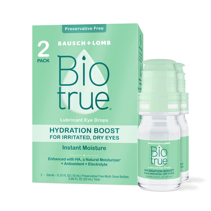 Biotrue Hydration Boost Preservative-Free Eye Drops 0.33 Fl oz 2 pack