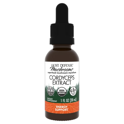 Host Defense Cordyceps Extract - Immune & Energy Support Supplement - Kidney Health Supplement with Cordyceps - Fitness Support to Aid Oxygen Uptake - 1 fl oz (30 Servings)*