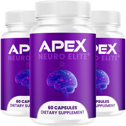 (3 Pack) Apex Neuro Elite Capsules - Official ApexNeuro Elite Pills Advanced Formula Support Maximum Strength, All Natural Ingredients Vitamins For Overall Health & Wellness, 180 Capsules For 3 Months