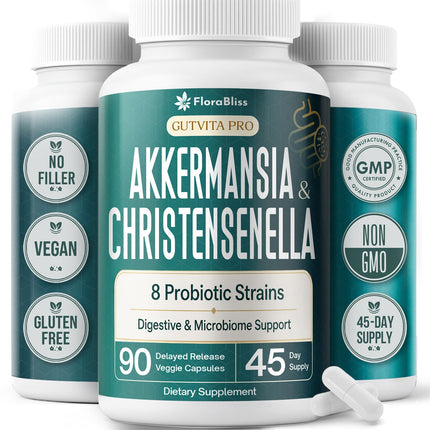 Christensenella & Akkermansia, 8 Probiotic Strains, 45-Day Supply