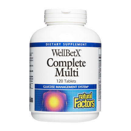 WellBetX Complete Multi by Natural Factors, Supports Healthy Carbohydrate Metabolism, 120 tablets, 120 Tablets
