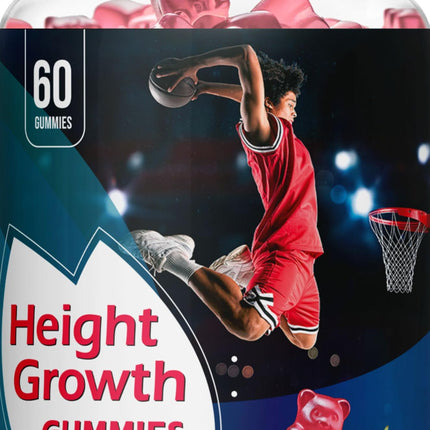 Jadee Height Growth Gummies for Teens & Kids Calcium 325mg, Teen Vitamins D3,K2,C, Magnesium, Ashwagandha, Zinc, L-Arginine - Bone Healthy Growth, Development & Strength - Height Increase & Immunity