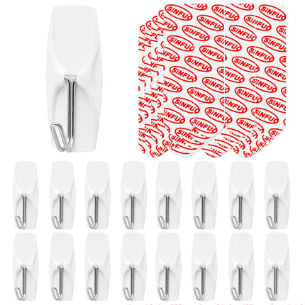 Wire Wall 32 Hooks with 36 Strips, Damage Free Adhesive Hooks,Keys,Kitchen