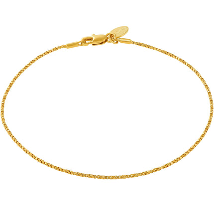 LIFETIME JEWELRY Twisted Box Chain Anklet for Women and Men 24k Real Gold Plated (Gold, 10)