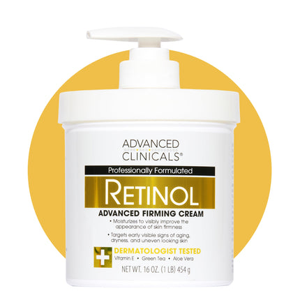 Advanced Clinicals Retinol Body Lotion & Face Moisturizer | Visible Anti Aging Skin Care Retinol Body Cream For Women & Men Targets Look Of Fine Lines, Wrinkles, & Crepe Looking Dry Skin, 16 Ounce