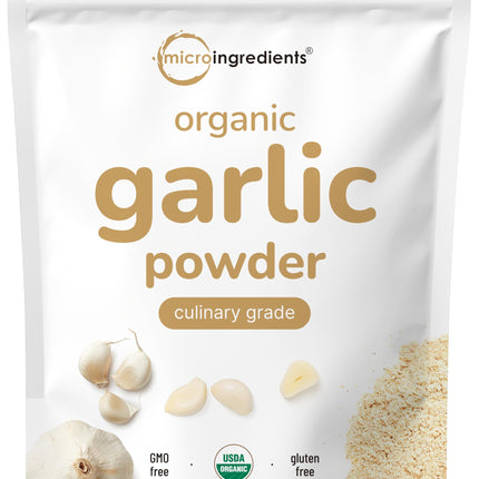 Organic Garlic Powder, 3 lb | Premium Raw Allium Sativum Bulb | Pungent & Savory Flavor | Great for Meats, Vegetables & Spice Mixes | Additive Free, Non-GMO, Bulk Supply