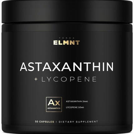 Astaxanthin 24mg + Lycopene 50mg Clinical Strength Carotenoids Skin Supplement w. 100% Natural from MicroAlgae - Best Astaxanthin Supplements for Skin Health & Pigmentation - Astaxantina