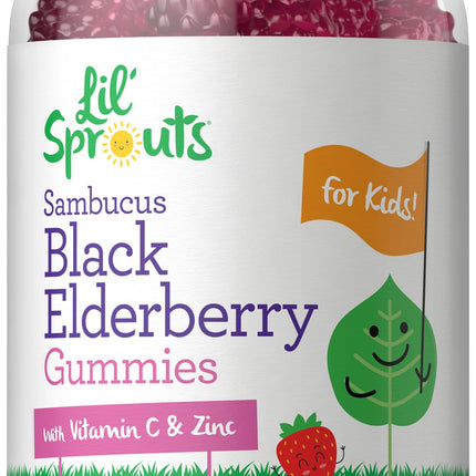 Carlyle Elderberry Gummies for Kids | 120 Count | Zinc and Vitamin C | Berry Flavor | Vegan, Non-GMO, and Gluten Free | by Lil' Sprouts