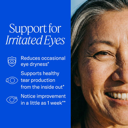 EyePromise EZ Tears Eye Vitamin - 60 Softgels, 30-Day Supply - Eye Supplement with Omega 3s, Primrose Oil & Turmeric Root Extract - Targets Eye Irritation, Dryness, Itchiness & Redness