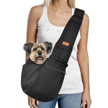 CUBY Dog and Cat Sling Carrier - Small Dog Carrier Sling with Adjust Strap & Zip Pocket, Hands Free Soft Dog Slings for Small Dogs Cats Puppy Pets Outdoor Travel Safety Purse Bag