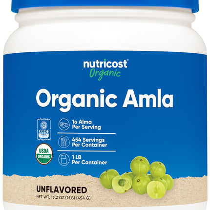 Nutricost Organic Amla Powder 1 Pound (Unflavored) - 1 gram per Serving, Vegan, GMO-Free