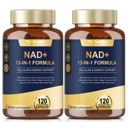 Totaria (2 Packs) NAD Supplement for Women Men with nicotinamide riboside resveratrol,Quercetin, Betaine Boost NAD+ Levels NAD Plus Supplement for Anti Aging, Energy, Immune, Focus 120 Capsules