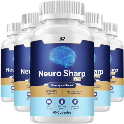 Neuro Sharp Supplement Capsules – Neuro Sharp Natural Blend Formula Focus Memory Support and Reviews (5 Pack – 300 Capsules)