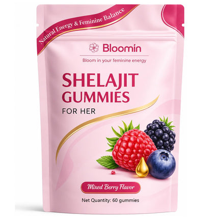 Botanic Vault Bloomin Shilajit Gummies for Women – Daily Feminine Wellness & Energy Support, Herbal Berry Gummies for Mood, Balance & Vitality – 60 Gummies