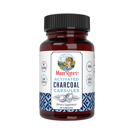 MARYRUTH'S Activated Charcoal Capsules 950 mg Activated Charcoal | Substance Adsorption | Derived from Coconut Shells | Vegan Capsules from Pine Trees | Non-GMO | Gluten Free | 40 Count