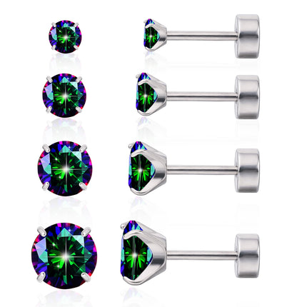 limerencia Hypoallergenic Screw Back Titanium Earrings Set for Women Men