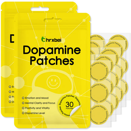 Chrxbei Dopamine Patches, Extra Strength Plant-Based Formula, Vegan Mood Balance Patch for Men and Women, 60 Count