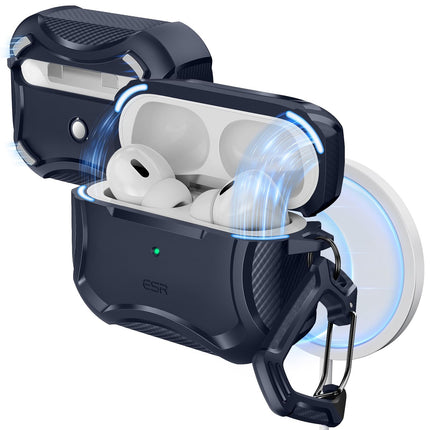 ESR for AirPods Pro 2nd Generation Case, Compatible with Airpods Pro Case 2nd/1st Gen (2023/2022/2019), Compatible with MagSafe, Powerful Drop Protection, Magnetic Lid, Navy Blue
