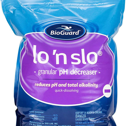 BioGuard Lo 'N Slo, 8 lb, Granular pH Decreaser, Total Alkalinity Balancer, Quick Dissolving, Suitable for All Pool Types