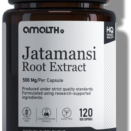 AMALTH Jatamansi Capsules 500 mg | Jatamansi Root Extract Supplement | Nardostachys Jatamansi Capsules | Herbal Root Extract Formula | Plant Based Supplement | 120 Veg Capsules