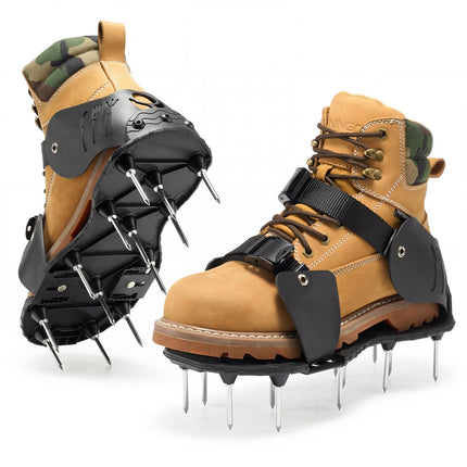 NINGO Pre-Assembled Lawn Aerator Shoes for Yard Grass, Aerator Lawn Tool with Heavy Duty Spikes for Effectively Aerating Lawn Soil, Air Aerator Tool with Adjustable Dual-Buckle for Men's Sizes 8-14
