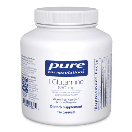 Pure Encapsulations L-Glutamine 850 mg | Supplement for Immune and Digestive Support, Gut Health and Lining Repair, Metabolism Boost, and Muscle Support* | 250 Capsules