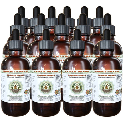 Hawaii Pharm Oregon Grape Alcohol-Free Liquid Extract, Oregon Grape (Mahonia aquifolium) Dried Root Glycerite Natural Herbal Supplement, USA 15x4 fl.oz