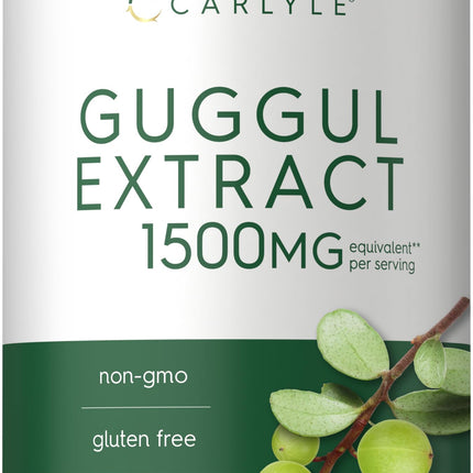 Carlyle Guggul Extract Supplement | 180 Capsules | Guggulsterone | Non-GMO and Gluten Free