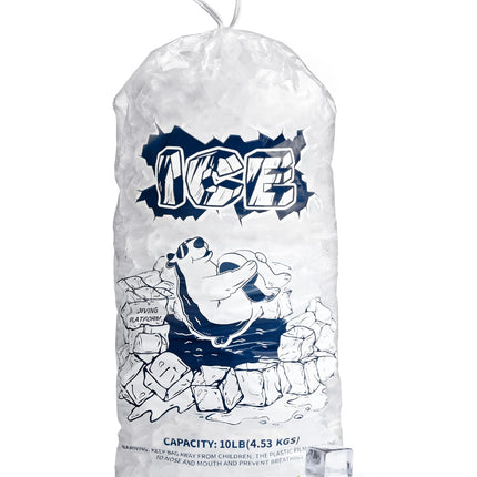 FireKylin 50Pcs 10 lb Drawstring Ice Bags for Ice Storage, Reusable