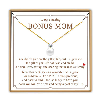 PEALICIOUS Bonus Mom Necklace from Daughter as Step Mom Birthday Gifts