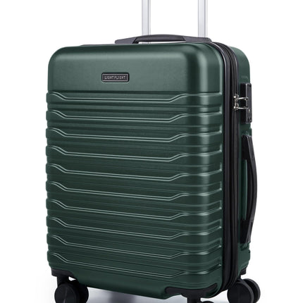 LIGHT FLIGHT Expandable Carry On Luggage 22x14x9 Airline Approved with Double Spinner Wheels, 20 Inch Lightweight Hard Shell Rolling Suitcases with TSA Lock, Pine Green