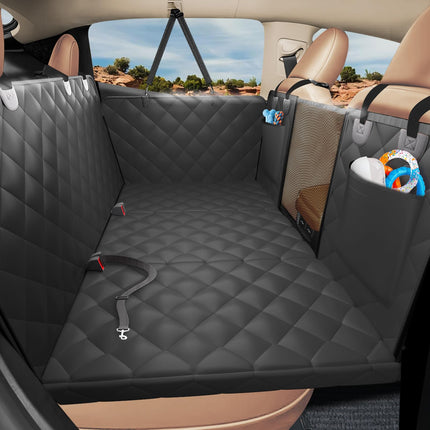 ROUWINNE Back Seat Extender for Dogs-Large Space, Upgraded Egg Crate Foam Soft Dog Car Seat Cover Holds 420lb, Sturdy Backseat Extender for Dogs, Waterproof Pet Car Bed Dog Hammock for Car, SUV, Truck
