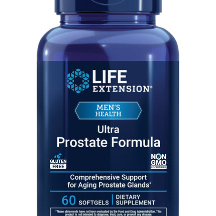 Life Extension Ultra Prostate Formula, Saw Palmetto for Men, pygeum, stinging Nettle Root, lycopene, Prostate Health, Urination Flow, PSA, Non-GMO, Gluten-Free, 60 softgels
