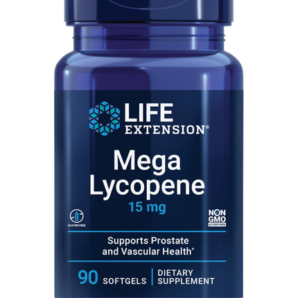 Life Extension Mega Lycopene, Prostate Health, arterial Health, antioxidant Defense, Gluten-Free, Non-GMO, 90 softgels