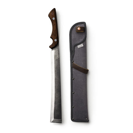 Barebones Japanese NATA Tool - Full Tang Machete for Yard Work - Balanced for Controlled Chopping & Cutting - Hunting Machete Knife with Sheath - Hardwood Walnut Handle - Stainless Steel Blade