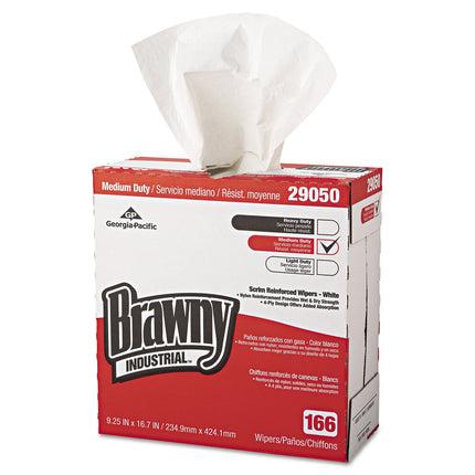 Brawny Professional P300 Disposable Cleaning Towel by GP PRO 29050/03 Medium Duty Tall Box White 5 Boxes @ 166 Count