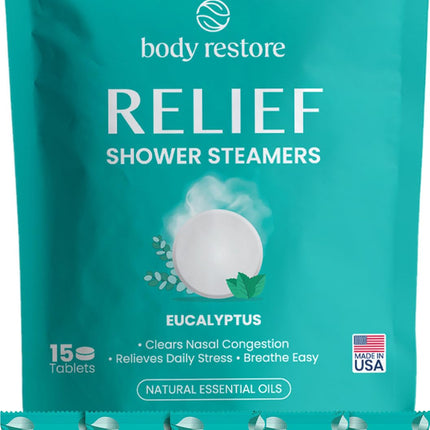 BodyRestore Shower Steamers Aromatherapy, Self Care Gifts, Relief 15 Pack