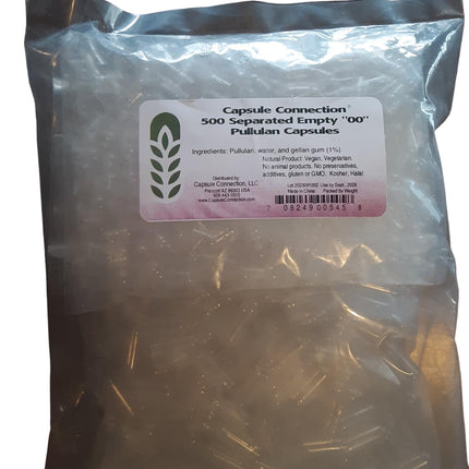 Capsule Connection Separated Empty Pullulan Capsules, 00" Size, Vegan & Vegetarian (500)
